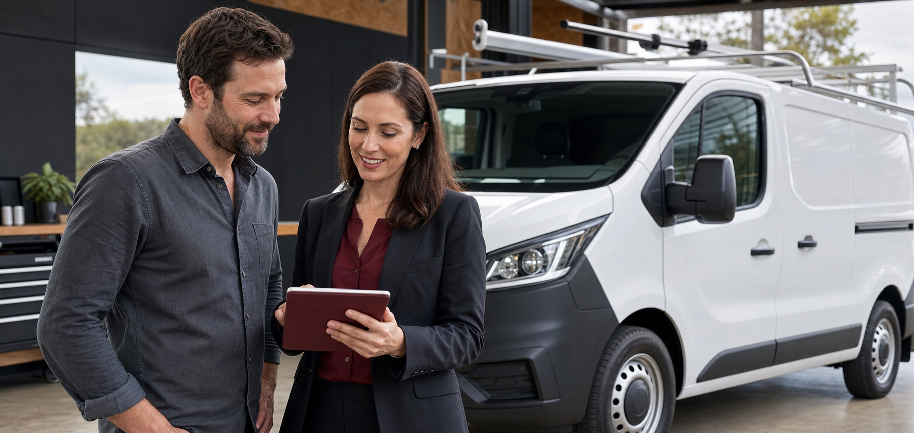 A business owner reviewing asset-finance options with an adviser