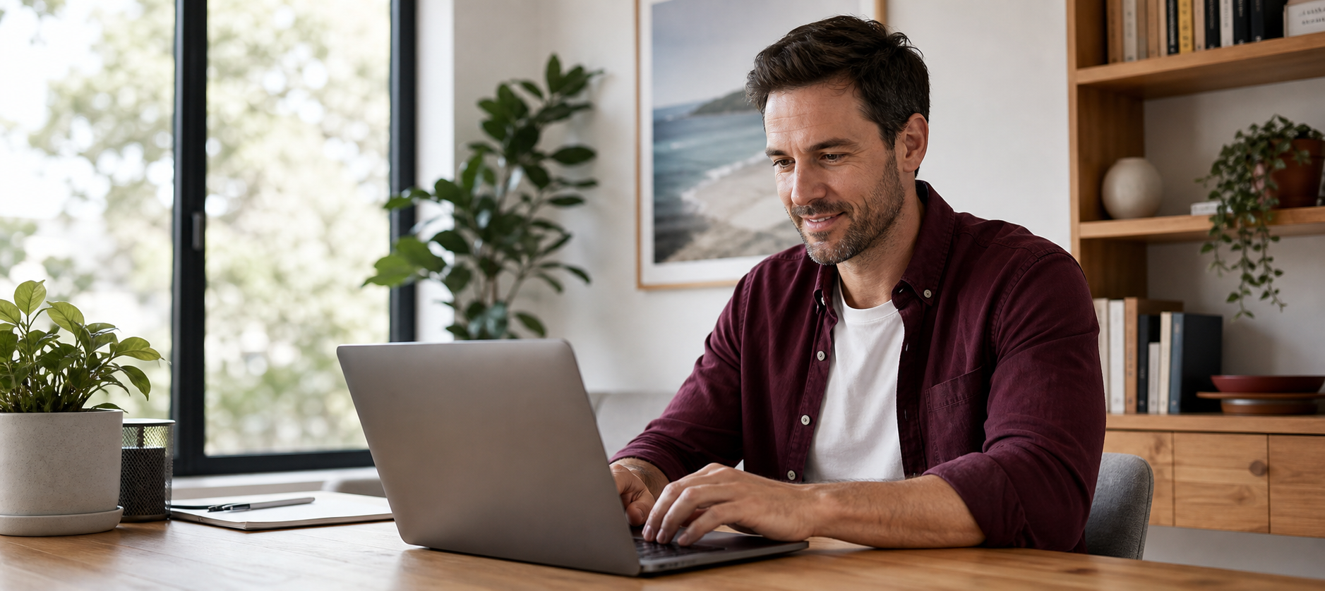A man reviewing his personal-loan plans on a laptop